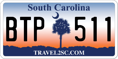 SC license plate BTP511