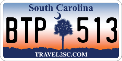 SC license plate BTP513