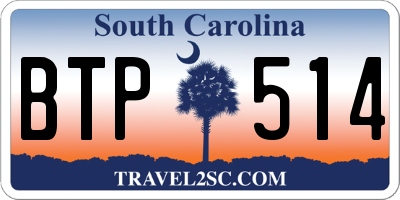 SC license plate BTP514