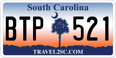 SC license plate BTP521