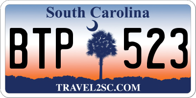SC license plate BTP523
