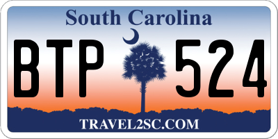SC license plate BTP524