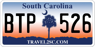 SC license plate BTP526