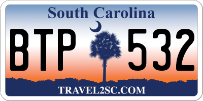 SC license plate BTP532