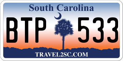 SC license plate BTP533