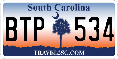 SC license plate BTP534