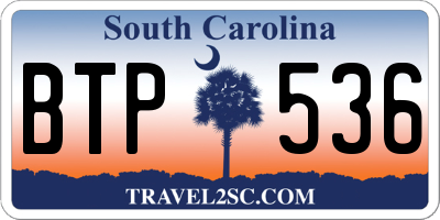 SC license plate BTP536