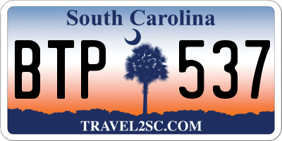 SC license plate BTP537