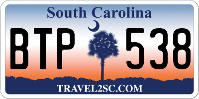 SC license plate BTP538