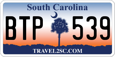 SC license plate BTP539