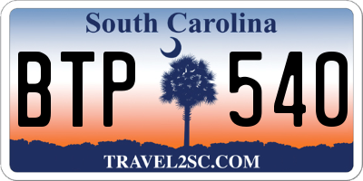 SC license plate BTP540