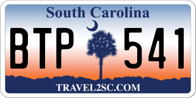 SC license plate BTP541