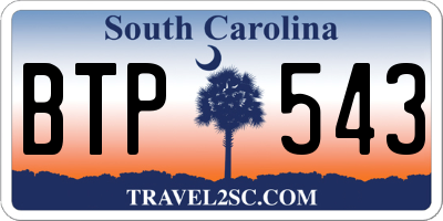 SC license plate BTP543