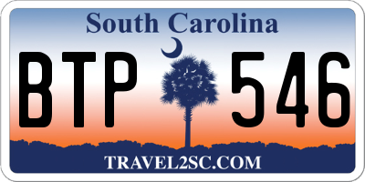SC license plate BTP546