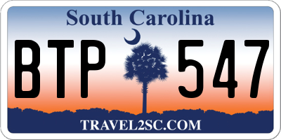 SC license plate BTP547