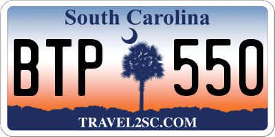 SC license plate BTP550