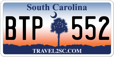SC license plate BTP552