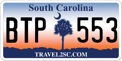 SC license plate BTP553