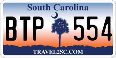 SC license plate BTP554