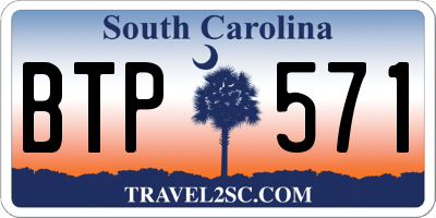 SC license plate BTP571