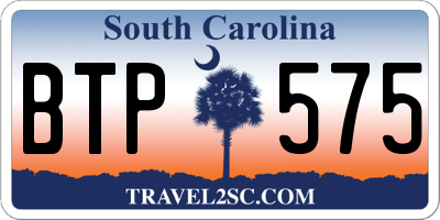 SC license plate BTP575