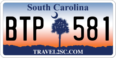 SC license plate BTP581