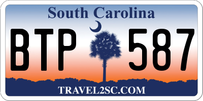 SC license plate BTP587