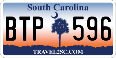 SC license plate BTP596