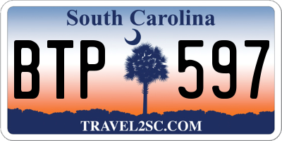 SC license plate BTP597