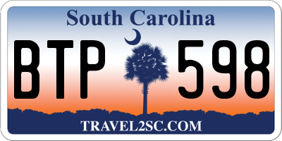 SC license plate BTP598