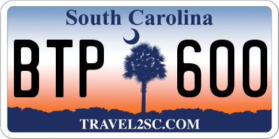 SC license plate BTP600