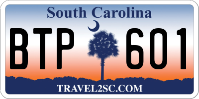 SC license plate BTP601
