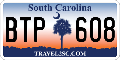 SC license plate BTP608