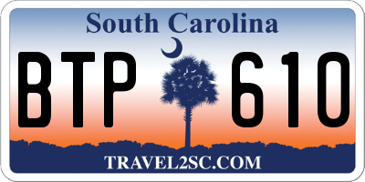 SC license plate BTP610