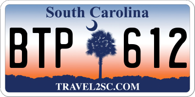 SC license plate BTP612