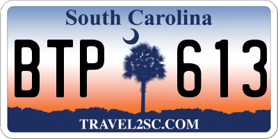 SC license plate BTP613