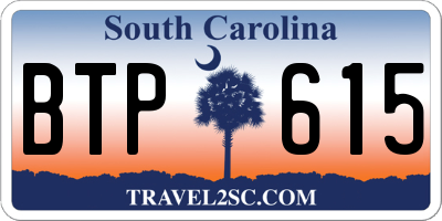 SC license plate BTP615