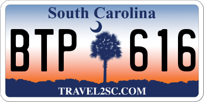 SC license plate BTP616