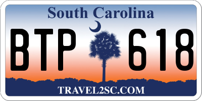 SC license plate BTP618
