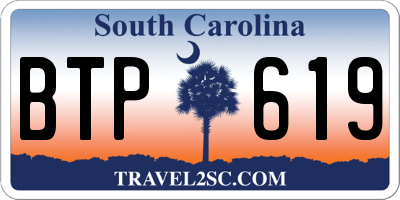 SC license plate BTP619