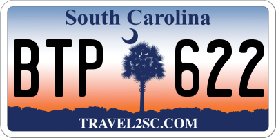 SC license plate BTP622