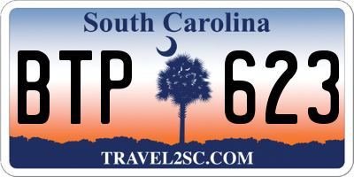 SC license plate BTP623