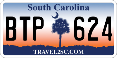 SC license plate BTP624