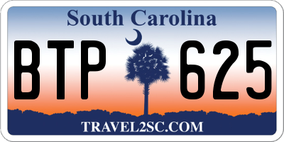 SC license plate BTP625