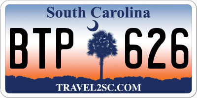 SC license plate BTP626