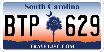 SC license plate BTP629