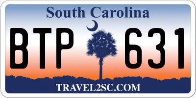 SC license plate BTP631