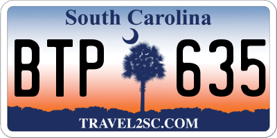 SC license plate BTP635