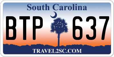 SC license plate BTP637