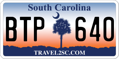 SC license plate BTP640